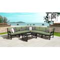 kathy ireland Homes & Gardens Madison Ave. 8 Piece Outdoor Aluminum Patio Furniture Set 08a in Forest - TK Classics Madison-08A-Cilantro