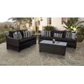 kathy ireland Homes & Gardens River Brook 6 Piece Outdoor Wicker Patio Furniture Set 06m in Onyx - TK Classics River-06M-Black