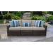 kathy ireland Homes & Gardens River Brook 3 Piece Outdoor Wicker Patio Furniture Set 03c in Almond - TK Classics River-03C-Beige