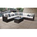 kathy ireland Homes & Gardens River Brook 8 Piece Outdoor Wicker Patio Furniture Set 08a in Alabaster - TK Classics River-08A-White