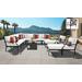 kathy ireland Homes & Gardens Madison Ave. 13 Piece Outdoor Aluminum Patio Furniture Set 13a in Snow - TK Classics Madison-13A-Snow