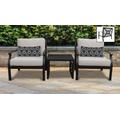 kathy ireland Homes & Gardens Madison Ave. 3 Piece Outdoor Aluminum Patio Furniture Set 03a in Almond - TK Classics Madison-03A-Beige