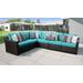 kathy ireland Homes & Gardens River Brook 6 Piece Outdoor Wicker Patio Furniture Set 06v in Aqua - TK Classics River-06V-Aruba