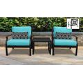 kathy ireland Homes & Gardens Madison Ave. 3 Piece Outdoor Aluminum Patio Furniture Set 03a in Aqua - TK Classics Madison-03A-Aruba