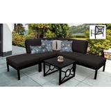 kathy ireland Homes & Gardens Madison Ave. 6 Piece Outdoor Aluminum Patio Furniture Set 06b in Onyx - TK Classics Madison-06B-Black