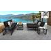 kathy ireland Homes & Gardens Madison Ave. 10 Piece Outdoor Aluminum Patio Furniture Set 10c in Onyx - TK Classics Madison-10C-Black