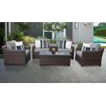 kathy ireland Homes & Gardens River Brook 6 Piece Outdoor Wicker Patio Furniture Set 06a in Slate - TK Classics River-06A-Grey