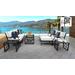 kathy ireland Homes & Gardens Madison Ave. 10 Piece Outdoor Aluminum Patio Furniture Set 10c in Snow - TK Classics Madison-10C-Snow