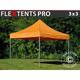 Tente pliante Chapiteau pliable Tonnelle pliante Barnum pliant FleXtents pro 3x3m Orange - Orange