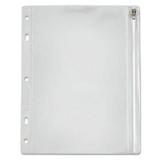 5PK Oxford Zippered Ring Binder Pouch 8 x 10-1/2 Clear/White