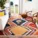 Black/Orange 48 x 0.2 in Indoor Area Rug - World Menagerie Yohan Southwestern Orange/Red/Black Area Rug Polyester | 48 W x 0.2 D in | Wayfair