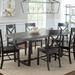 7-Piece Farmhouse Dining Set in Grey/Black - Walker Edison C72DSTRGBL-7