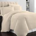 Pizuna 100% Cotton Single Duvet Cover Set Beige, 400 Thread Count Long Staple Cotton Duvet Cover Single 140x200cm, Soft Sateen Weave Quilt Cover with Button Closure (Single Duvet Cover)