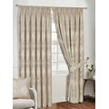 Prime Linens FULLY LINED PENCIL PLEAT LUXURY JACQUARD VIRGINIA CURTAIN (PAIR) (66″x 54″ (167cm x 137cm), Beige)