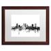 Trademark Fine Art 'Fort Worth Texas Skyline B&W' Framed Graphic Art on Canvas in Black/White | 11 H x 14 W x 0.5 D in | Wayfair MT1088-W1114MF