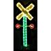 Lori's Lighted D'Lites Animated Small Railroad Crossing Christmas Holiday Lighted Display Metal in Green/Red/Yellow | 43 H x 15 W in | Wayfair