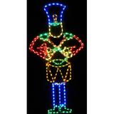 Lori's Lighted D'Lites Animated Large Drumming Soldier Holiday Lighted Display Metal in Blue/Green/Red | 72 H x 32 W x 0.25 D in | Wayfair 201-SDA