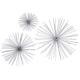 Ten Waterloo Metal Wall Sculptures Set Of 3 Silver Finish Star Burst Metal Wall Hangings - 12, 9 and 6 Inches Silver