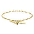 CARISSIMA Gold Women's 9ct Yellow Gold Heart Tag T-Bar Bracelet of 18cm/7"