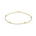 CARISSIMA Gold Women's 9 ct Yellow Gold 2 mm Twist Curb and Ball Chain Bracelet of Length 19 cm/7.5 Inch