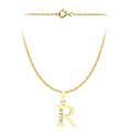 CARISSIMA Gold Women's 9 ct Yellow Gold Cubic Zirconia 7 x 13 mm Initial S Pendant on 9 ct Yellow Gold 0.4 mm Prince of Wales Chain Necklace of Length 46 cm/18 Inch