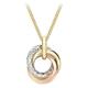 CARISSIMA Gold Women's 9 ct Three Colour Gold Diamond Cut Russian Pendant Necklace of Length 45.72 cm