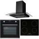 SIA 60cm Black Touch Control Single Oven, 4 Zone ECO Induction Hob & Curved Hood