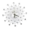 Greensen Metal Wall Clock, Modern Round Design Diamond Clock Decor for Living Room and Bedroom, Silver (30 cm-1)