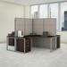 Bush Business Furniture Easy Office 4 Person L-Shaped Desk w/ Drawers & Panels Cubicle in Brown | 66.33 H x 119.08 W x 60.04 D in | Wayfair