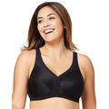 Glamorise Women's Full Figure MagicLift Active Wirefree Support Bra #1005 Full Cup Full Coverage Bra, Black (Black 002), 48J (Manufacturer Size:48J)