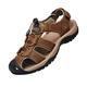 Sports Outdoor Sandals Summer Men's Beach Shoes Closed-Toe Shoes Leather Casual Trekking Walking Hiking Touch Close Strap Sandals for Men Brown UK5