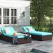 Sol 72 Outdoor™ Fernando 77" Long Reclining Chaise Lounge Set w/ Cushions & Table Wicker/Rattan | 19.5 H x 36 W x 87 D in | Wayfair