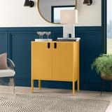 Mercury Row® Houghtaling 2 - Door Accent Cabinet Wood in Yellow | 35.04 H x 29.92 W x 15.748 D in | Wayfair 2FC334E8F97C4D57AC30B1907A706FC1