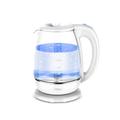 Electric Glass Kettle - 1.8 Liter Blue Led Illuminated Portable Office Auto Power Off Stainless Steel Quick Boil Tea Jug Kettle White