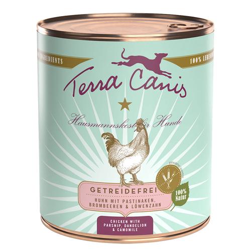 6x800g Terra Canis Getreifefrei mit Huhn Hundefutter nass