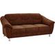 Cavadore 3-Sitzer Sofa Salisa / 3er Sofa mit Federkern im klassischen Design / 202 x 86 x 90 / Mikrofaser Braun