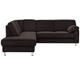 Cavadore Ecksofa Belfast mit Ottomane links / Polsterecke mit Federkern / 243 x 88 x 218 / Mikrofaser Schwarz