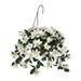 Rosalind Wheeler Artificial Clematis Hanging Basket Fabric in Brown | 24 H x 22 W x 22 D in | Wayfair D67CE662A0614391A3726299CAE7F3F2