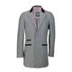 Mens Retro 3/4 Long Black Grey Overcoat Jacket Wool Blend Smart Formal Tailored Fit Top Coat[BLAKE,40,Grey]