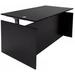 Black Adjustable Height Rectangular Front Desk