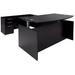 Black Adjustable Height Bow Front U-Shaped Desk