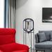 17 Stories Levin 55.5" Height 1-Light Matte Floor Lamp w/ A Smoke Glass Shade Metal in Black | 55.5 H x 18.7 W x 18.7 D in | Wayfair