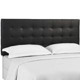 Paisley Tufted King & California King Upholstered Faux Leather Headboard in Black - East End Imports MOD-5857-BLK