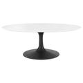 "Lippa 42"" Oval Coffee Table - East End Imports EEI-3533-BLK-WHI"