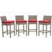 Conduit Bar Stool Outdoor Patio Wicker Rattan Set of 4 - East End Imports EEI-3602-LGR-RED