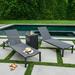 Latitude Run® Cerqueira 76" Long Chaise Lounge Set w/ Table Metal in Gray | 20 H x 26.5 W x 76 D in | Outdoor Furniture | Wayfair