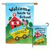 Breeze Decor School Bus Special Occasion & Education Impressions 2-Sided Polyester Flag Set in Blue/Green | 28 H x 18.5 W in | Wayfair