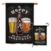 Breeze Decor Hoopy Beer O'clock Happy Hour 2-Sided Polyester 2 Piece Flag Set in Black/Brown | Wayfair BD-BV-S-117049-IP-BO-D-US18-WA