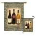 Breeze Decor 3 Wine Bottles Happy Hour & Drinks Impressions 2-Sided Polyester 2 Piece Flag Set in Black/Brown | 28 H x 18.5 W in | Wayfair