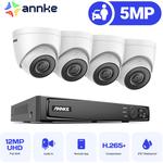 Kit de vidéosurveillance Annke 8CH Système de sécurité vidéo réseau Super hd PoE 5MP 4 caméras